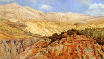 Árabe Painting - Aldea en las montañas del Atlas Marruecos Arabian Edwin Lord Weeks